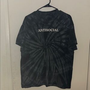 Source Unknown Black Tie-Dye "ANTISOCIAL" Short Sleeve Tee